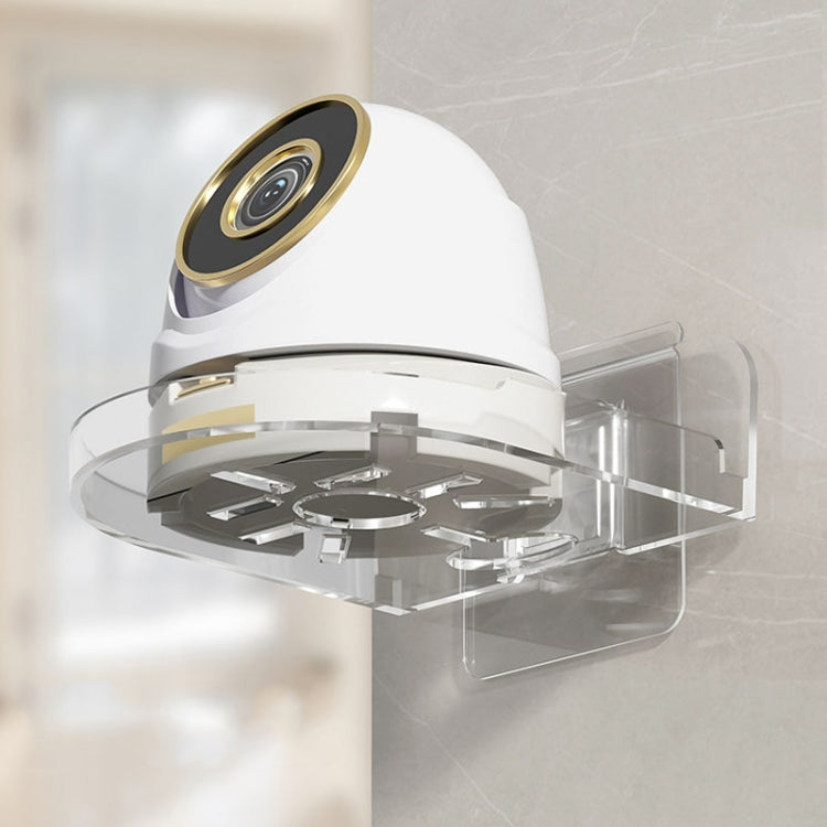 Traceless Wall Mounted Camera Bracket Home No-Punch Surveillance Rack Router Shelf(Transparent) by buy2fix