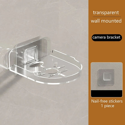 Traceless Wall Mounted Camera Bracket Home No-Punch Surveillance Rack Router Shelf(Transparent) by buy2fix