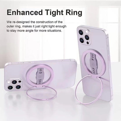 LiPUSEN LPS-201U Silicone Hand Clip Magsafe Cell Phone Holder With Magnetic Wireless Charger(Pink) - Ring Holder by LiPUSEN | Online Shopping UK | buy2fix