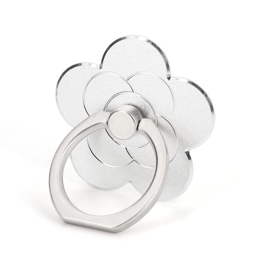 Metal Cell Phone Finger Ring Holder Rotatable Desktop Phone Stand, Color: 5 Leaf Flower Oxidation Silver - Ring Holder by buy2fix | Online Shopping UK | buy2fix