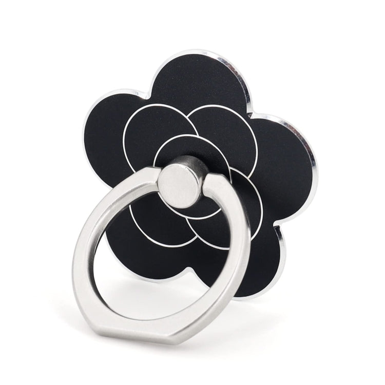 Metal Cell Phone Finger Ring Holder Rotatable Desktop Phone Stand, Color: 5 Leaf Flower Oxidation Black - Ring Holder by buy2fix | Online Shopping UK | buy2fix