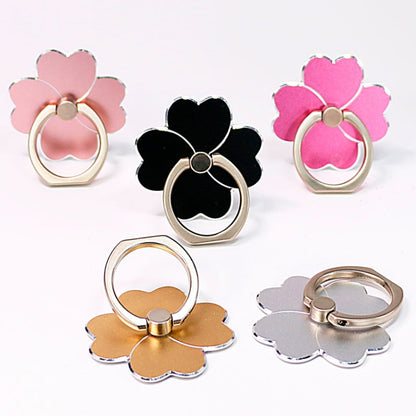 Metal Cell Phone Finger Ring Holder Rotatable Desktop Phone Stand, Color: 5 Leaf Flower Oxidation Rose Golden - Ring Holder by buy2fix | Online Shopping UK | buy2fix