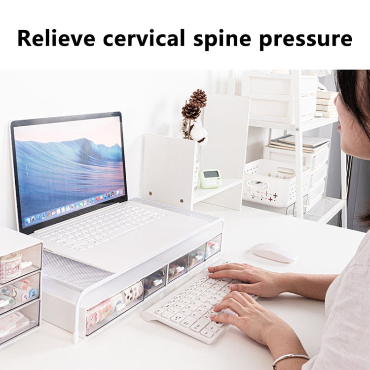 Computer Monitor Elevated Bracket Desk Wrought Iron Rack Organizer, Spec: Deepen Dual Layer Split by buy2fix