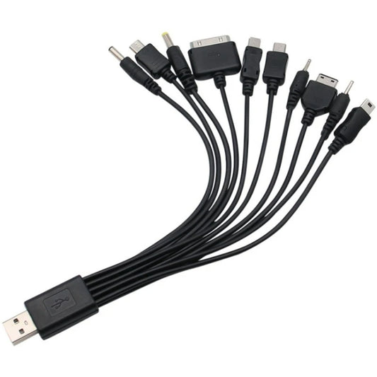 10 In 1 Multifunction USB Charging Cable For IPhone / PSP / Camera / Nokia / HTC / LG / Samsung(Black) by buy2fix