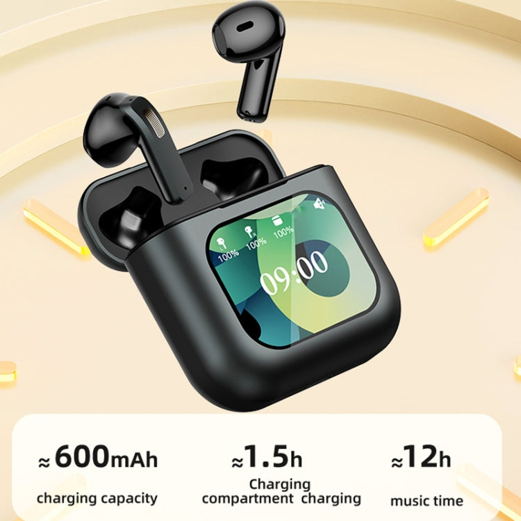 Digital Display Touch Screen TWS Wireless Bluetooth 5.3 Smart Earphones With MP3 Function(White) by buy2fix