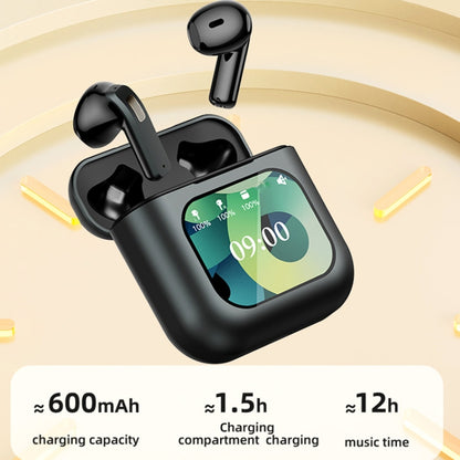 Digital Display Touch Screen TWS Wireless Bluetooth 5.3 Smart Earphones With MP3 Function(White) by buy2fix