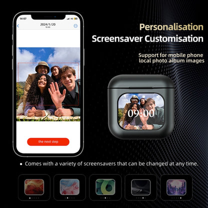 Digital Display Touch Screen TWS Wireless Bluetooth 5.3 Smart Earphones With MP3 Function(White) by buy2fix