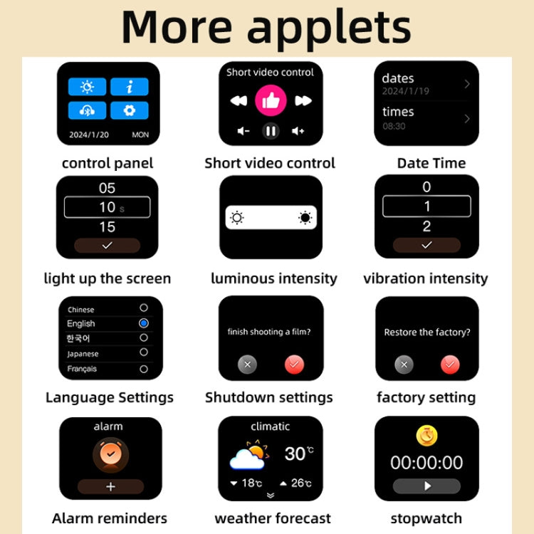 Digital Display Touch Screen TWS Wireless Bluetooth 5.3 Smart Earphones With MP3 Function(White) by buy2fix