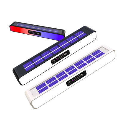 Solar Burst Red Blue Roadblock Lamp Construction Signal Lights Garden Decoration Courtyard Wall Lamp, Color: Black Shell White Light by buy2fix