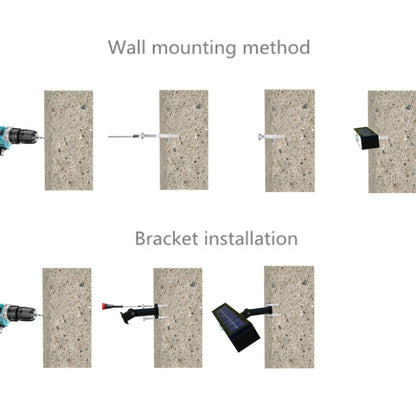 Solar Burst Red Blue Roadblock Lamp Construction Signal Lights Garden Decoration Courtyard Wall Lamp, Color: Black Shell White Light by buy2fix