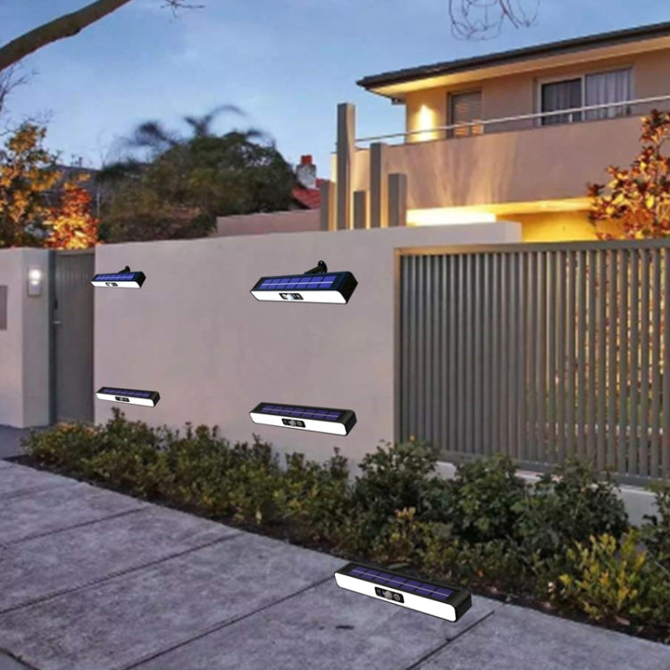 Solar Burst Red Blue Roadblock Lamp Construction Signal Lights Garden Decoration Courtyard Wall Lamp, Color: Black Shell White Light by buy2fix