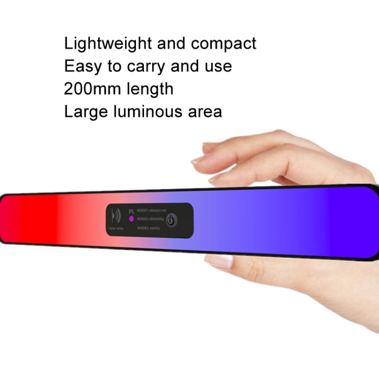 Solar Burst Red Blue Roadblock Lamp Construction Signal Lights Garden Decoration Courtyard Wall Lamp, Color: Black Shell White Light by buy2fix