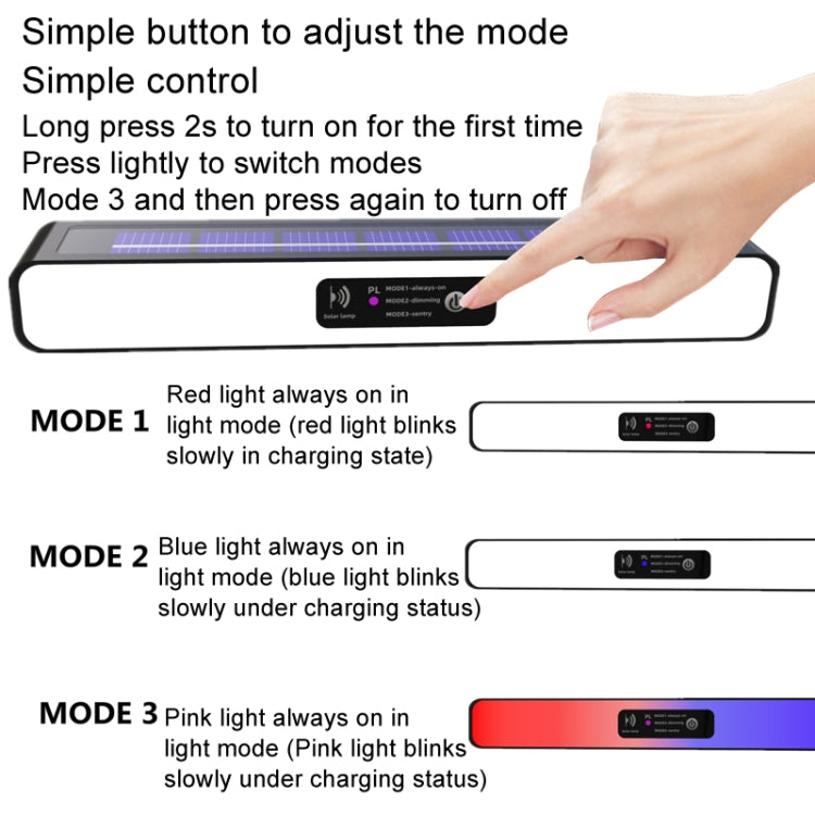 Solar Burst Red Blue Roadblock Lamp Construction Signal Lights Garden Decoration Courtyard Wall Lamp, Color: Black Shell White Light by buy2fix