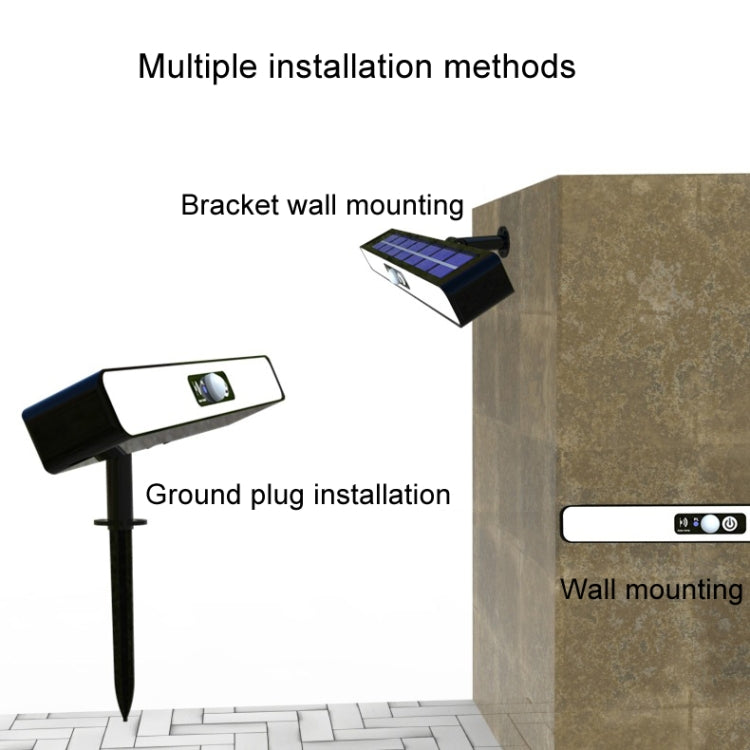 Solar Burst Red Blue Roadblock Lamp Construction Signal Lights Garden Decoration Courtyard Wall Lamp, Color: Black Shell White Light by buy2fix