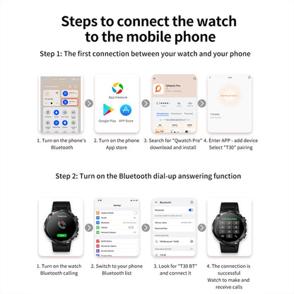 T30 1.6-inch Outdoor Sports Waterproof Smart Music Bluetooth Call Watch, Color: Black Net+Silicone by buy2fix