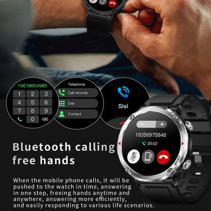 T30 1.6-inch Outdoor Sports Waterproof Smart Music Bluetooth Call Watch, Color: Black Net+Silicone by buy2fix