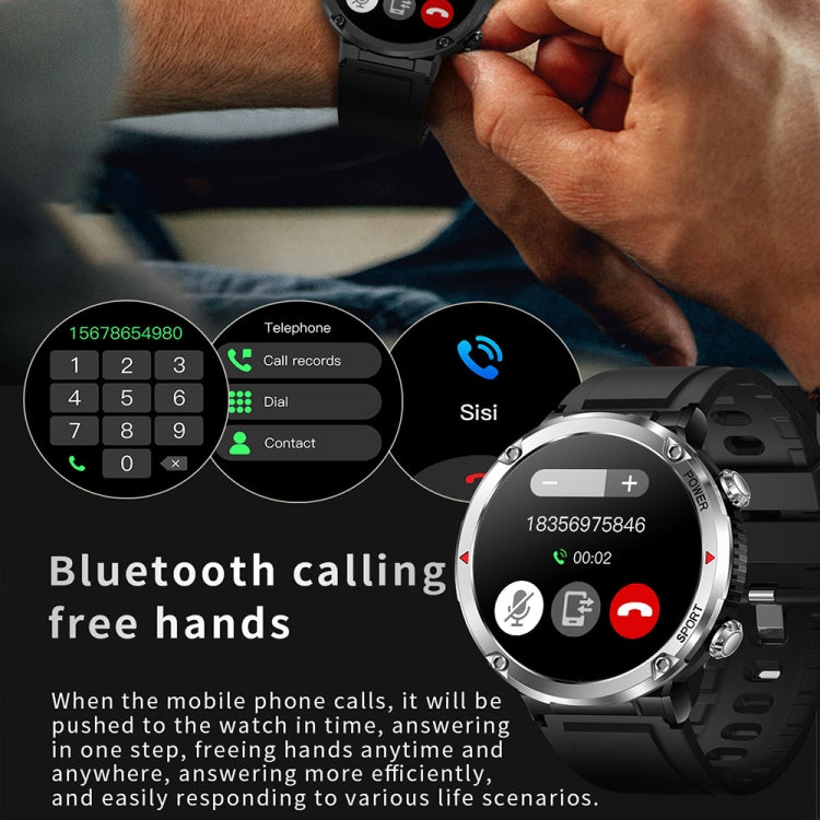 T30 1.6-inch Outdoor Sports Waterproof Smart Music Bluetooth Call Watch, Color: Black by buy2fix