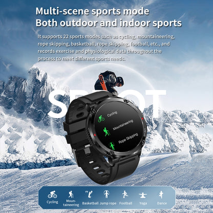 T30 1.6-inch Outdoor Sports Waterproof Smart Music Bluetooth Call Watch, Color: Black by buy2fix