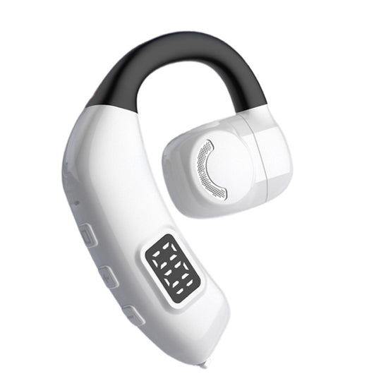 Bluetooth Headset Digital Display Hanging Ear OWS Stereo Sports Earbuds(White)