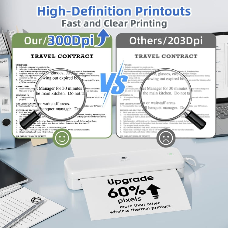 Phomemo M834 Wireless Bluetooth Thermal Printer Support Multi-Size Thermal Paper - Receipt Printers by Phomemo | Online Shopping UK | buy2fix