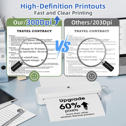 Phomemo M834 Wireless Bluetooth Thermal Printer Support Multi-Size Thermal Paper - Receipt Printers by Phomemo | Online Shopping UK | buy2fix