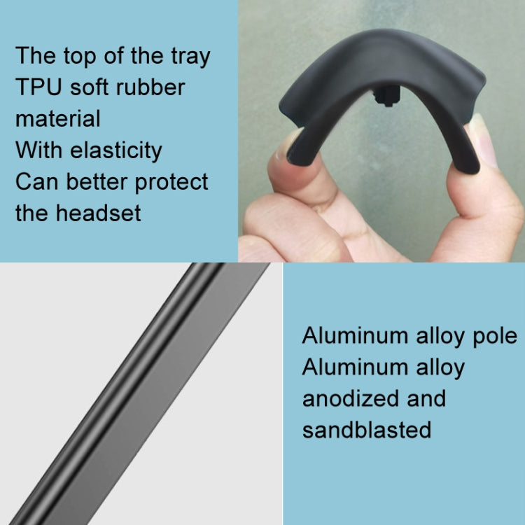 Desktop Headphone Holder Cell Phone Tablet Stand(Black) by buy2fix