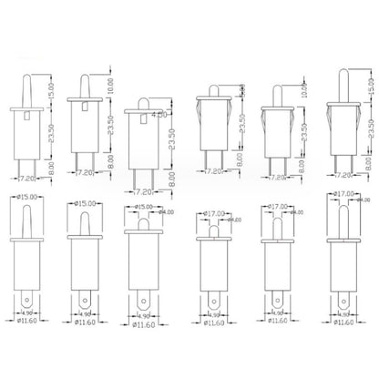 3pcs Refrigerator Door Light Switch Wardrobe Door Self-reset Switch, Size: Normally Closed 15mm - Refrigerator Parts by buy2fix | Online Shopping UK | buy2fix