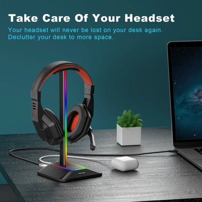 New Bee Dual Output Colorful Headset Display Rack HUB Expansion Headphone Holder, Color: Z9 Without Extended Interface Black by buy2fix