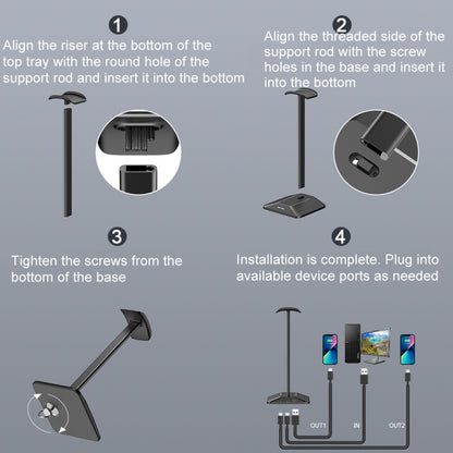 New Bee Dual Output Colorful Headset Display Rack HUB Expansion Headphone Holder, Color: Z9 Without Extended Interface Black by buy2fix