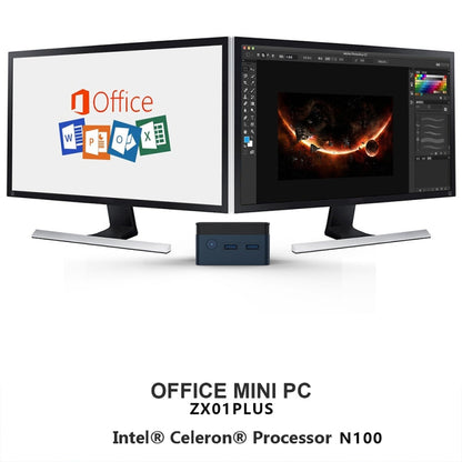 N100/DDR5 12th AlderLake-N100 Dual 4K60Hz Office And Home Mini PC, Spec: 12G+256G /US Plug by buy2fix