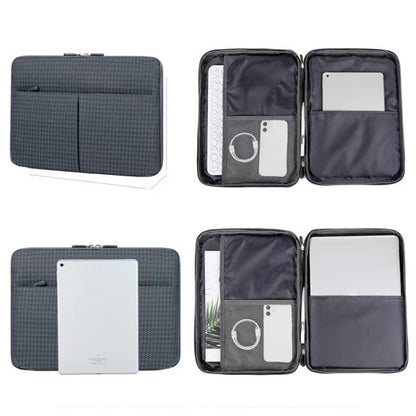 10/11 Inch Houndstooth Pattern Oxford Cloth Laptop Bag Waterproof Tablet Storage Bag(Dark Gray) by buy2fix
