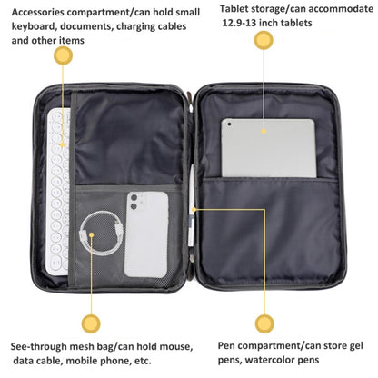 13/13.3 Inch Houndstooth Pattern Oxford Cloth Laptop Bag Waterproof Tablet Storage Bag(Haze Blue) by buy2fix