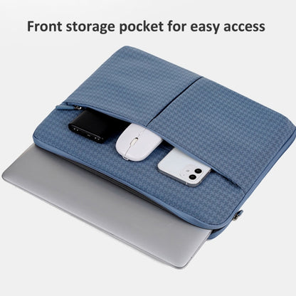 13/13.3 Inch Houndstooth Pattern Oxford Cloth Laptop Bag Waterproof Tablet Storage Bag(Haze Blue) by buy2fix