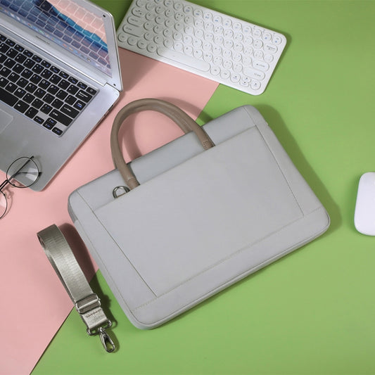 13 -13.3 Inch Oxford Cloth Laptop Bag Crossbody Carrying Case Briefcase(Gray) by buy2fix