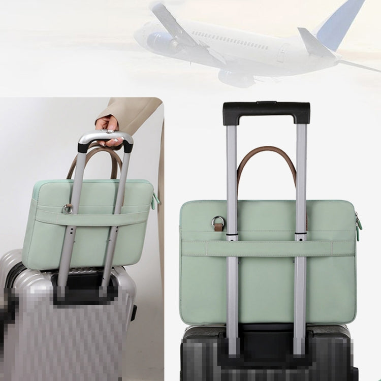 14 - 14.6 Inch Oxford Cloth Laptop Bag Crossbody Carrying Case Briefcase(Black) by buy2fix