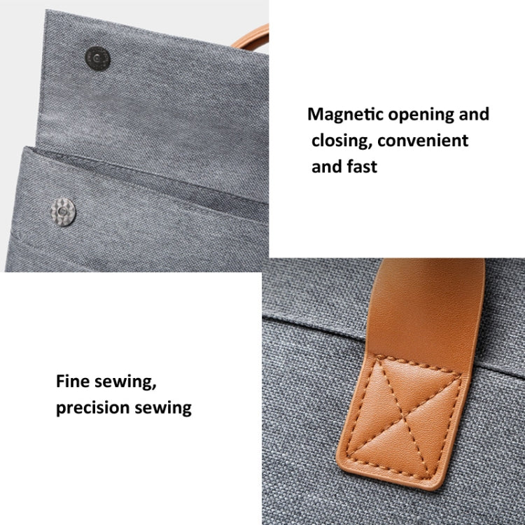 15.6 Inch Oxford Cloth Lightweight Portable Laptop Bag With PU Handle(Black) by buy2fix