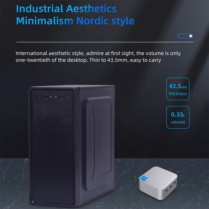 T8Plus Alder Lake-N100 4K Dual Band WIFI Bluetooth Office Game Portable Mini PC, Spec: 8G 512G UK Plug by buy2fix