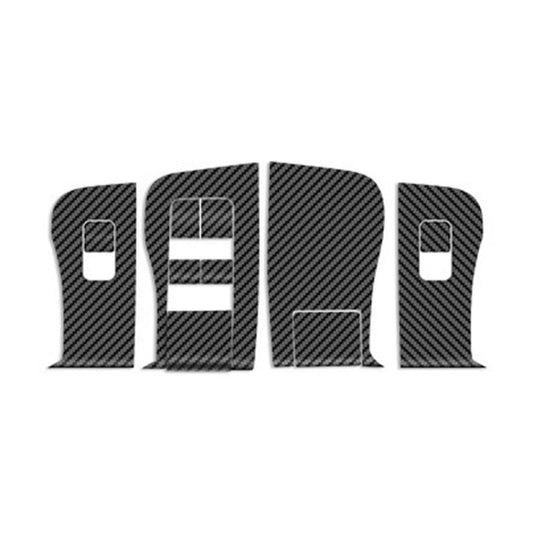 4pcs /Set For Tesla Model 3 Lift Window Button Sticker Car Interior, Style: Carbon Fiber by buy2fix