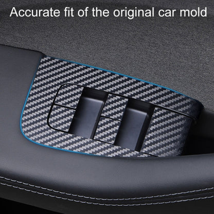 4pcs /Set For Tesla Model 3 Lift Window Button Sticker Car Interior, Style: Carbon Fiber by buy2fix