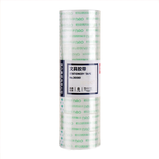 8 Rolls Width 1.8cm x Length 12.8m Deli Small High Viscosity Office Transparent Tape Student Stationery Tape
