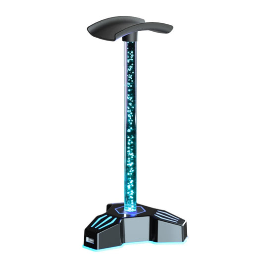 RGB Lighted Headphone Stand With Ambient Light USB Expansion Port Headphone Display Bracket, Style: With 3.5mm Port by buy2fix