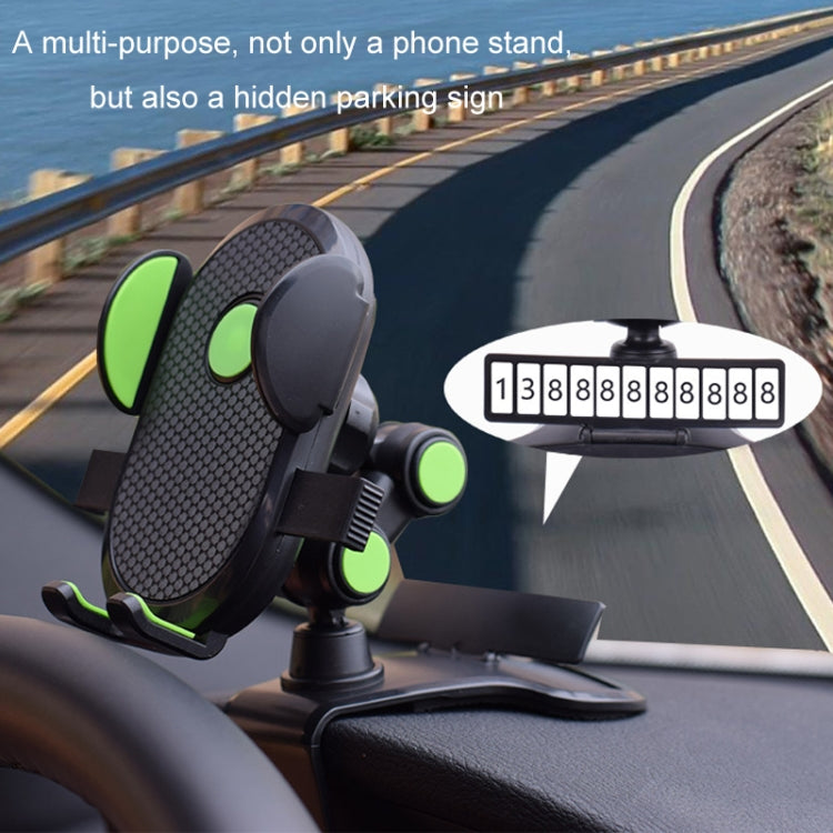 Car Dashboard Chuck Navigation Bracket Parking Number Plate(Black) by buy2fix