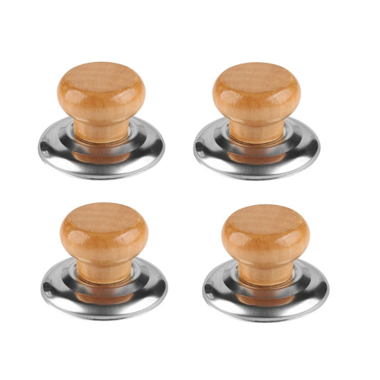 4pcs Household Cap Carrying Handle Kitchen Single Hole Pot Buttons Top Beads Pot Lid Accessories, Model: Solid Wood - Cooktop Parts by buy2fix | Online Shopping UK | buy2fix