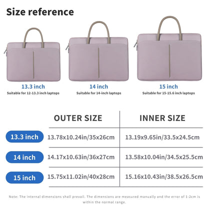 13 -13.3 Inch Oxford Cloth Laptop Bag Mens Womens Briefcase with PU Handle(Gray Green) by buy2fix