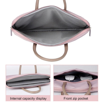 13 -13.3 Inch Oxford Cloth Laptop Bag Mens Womens Briefcase with PU Handle(Gray Green) by buy2fix