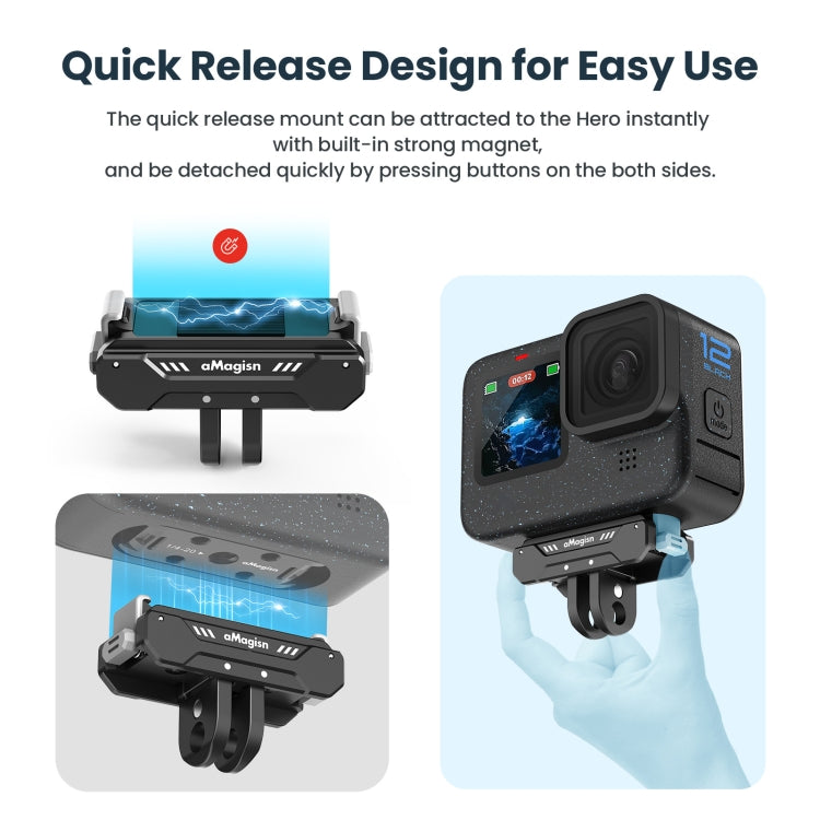 aMagisn Metal Magnetic Absorption Kit For GoPro HERO12 Black /11 Black /10 Black /9 Black by aMagisn