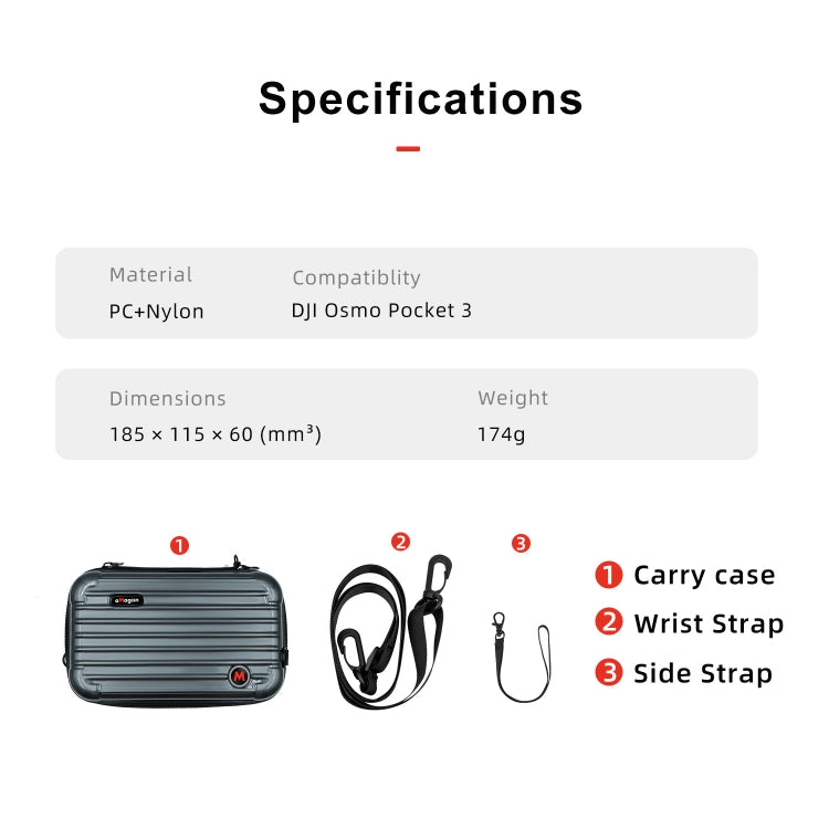 For DJI Osmo Pocket 3 aMagisn Small Organizer Bag Sports Camera Protective Accessories(Pearl White) by aMagisn