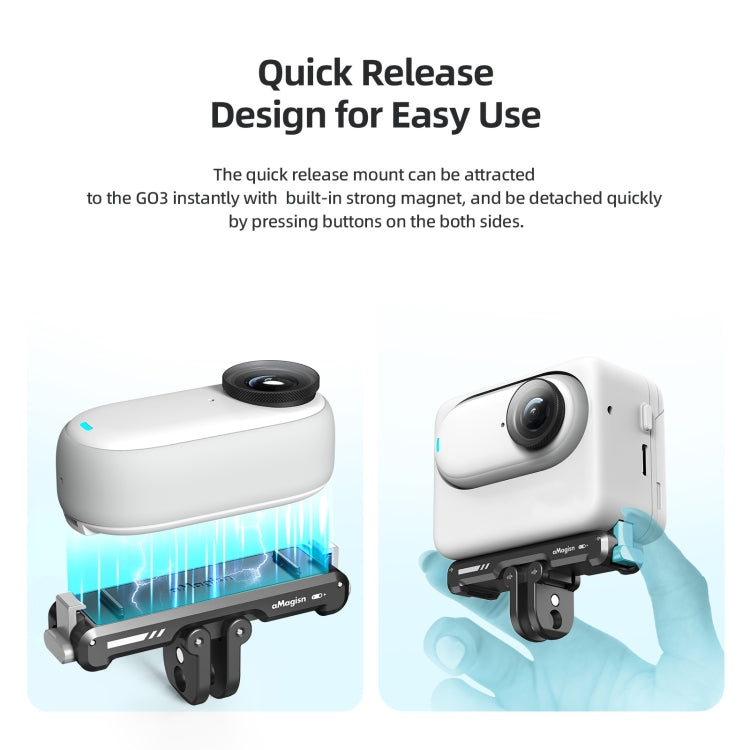 For Insta360 GO 3 / 3S aMagisn Magnetic Fast Disassembly Bottom Seat Bracket Sports Camera Accessories by aMagisn