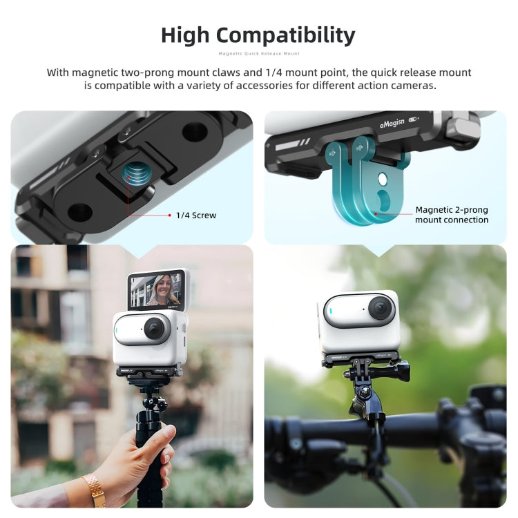 For Insta360 GO 3 / 3S aMagisn Magnetic Fast Disassembly Bottom Seat Bracket Sports Camera Accessories by aMagisn