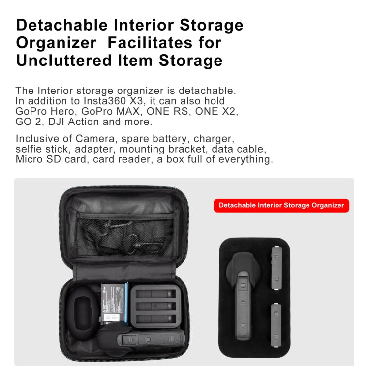 For Insta360 X3 AMagisn Small Organizer Bag Protection Accessories(Camouflage Green) by aMagisn